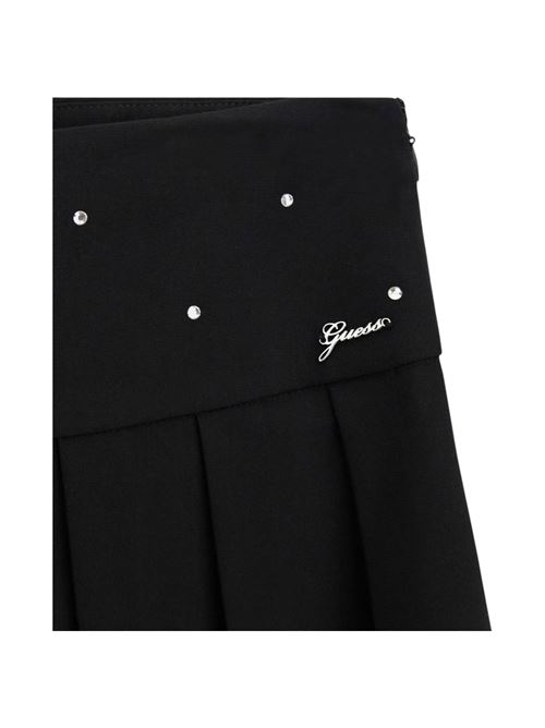 punto milano pleated miniskirt GUESS | J5BD07 KAUH0JBLK